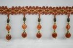 Golden trimmings lace fringes/elegant eco-friendly beaded trim for curtain