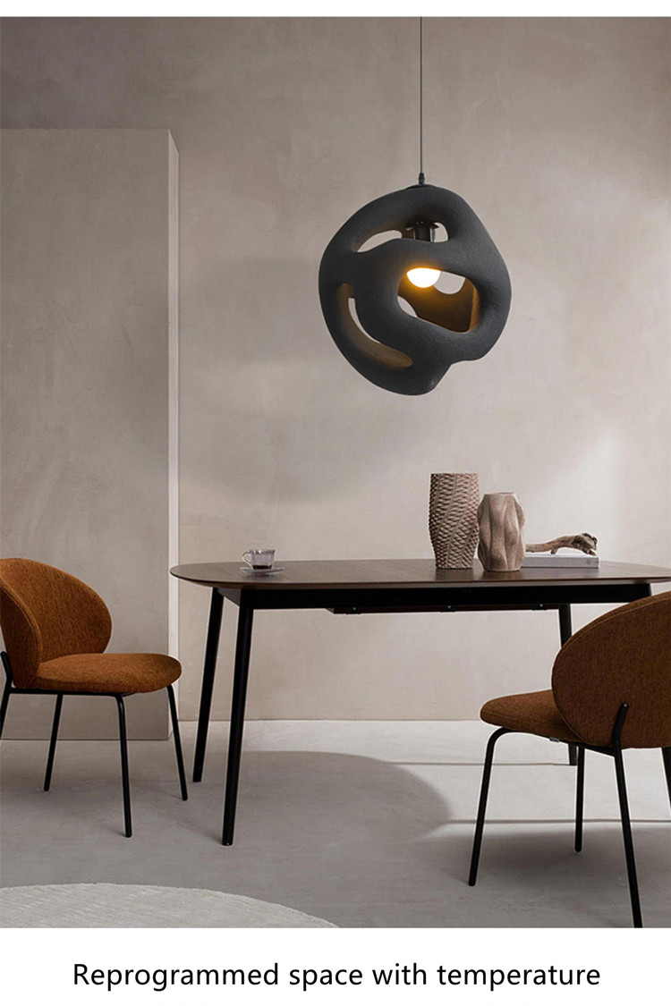 Nordic Handmade Wabi Sabi Restaurant LED Chandelier Japan Style Indoor Black Loft Hanging Light(WH-VP-172)