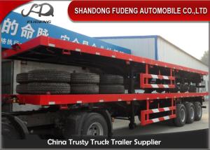 Quality 40 Feet High Flatbed Container Trailer For Container / Cement Bags Transport wholesale
