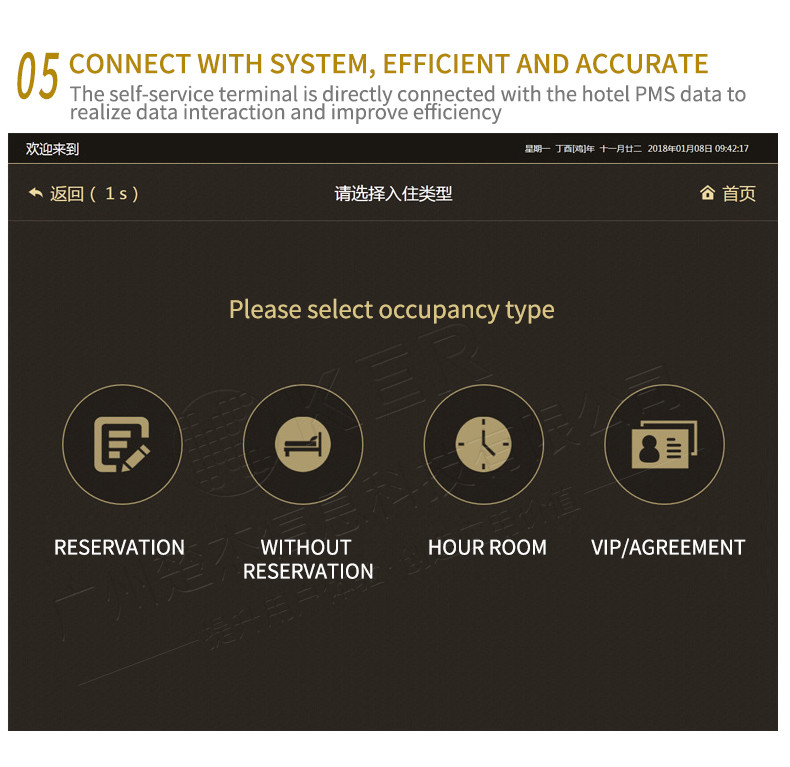 Intel Core I3 Dual Core Hotel Multifunction Self Service Check In And Check Out Terminal smart hotel