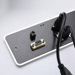Brushed Aluminum Recessed Desk Power Outlet Grommet In Office Desk