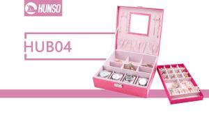 Quality 2 Layers Leatherette Jewelry Boxes , Velvet Faux Leather Jewellery Box wholesale