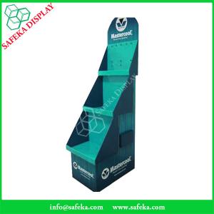 China 3 tier printing supermarket display rack design corrugated floor display stand pos customer display tray on sale