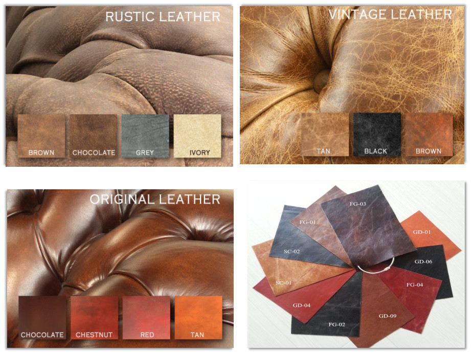 Defaico Vintage Leather Sofa Set