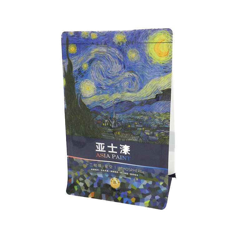 LDPE Printed Colorful Frosted Stand Up Pouch 8 Side Seal Recyclable Pouch Food Packaging