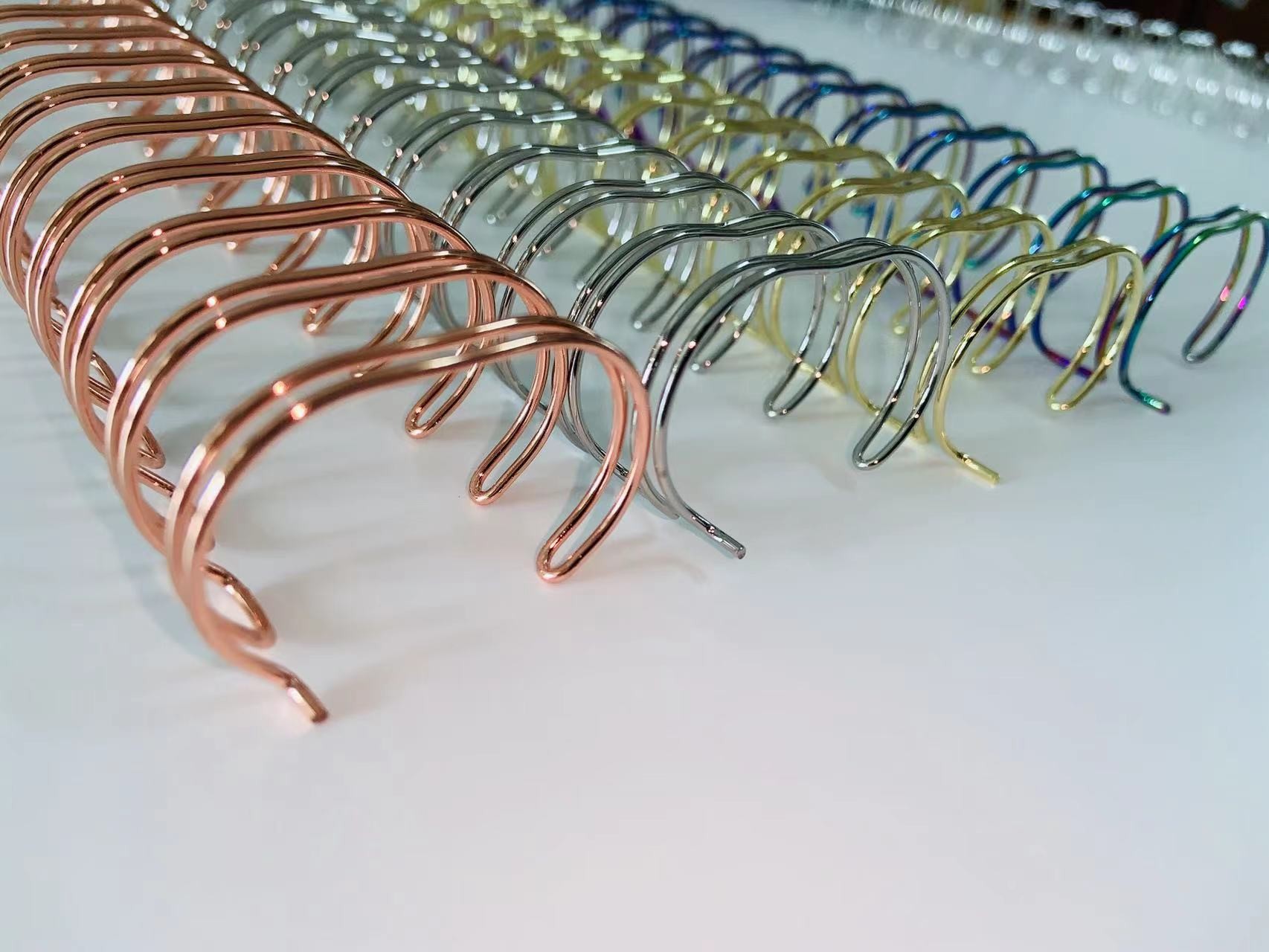 Steel Electroplated 6.4mm Wire Spiral Binding Coils Double O Line Binding