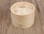2 Tier Small Wood Steamer Holder Rack Basket Set Favors 10'' Mini Bamboo Steamer