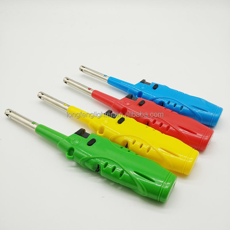 2022 Factory Plastic Gun Butane Gas Torch Fire Customized Kitchen Lighter Gas Lighter BBQ Lighter