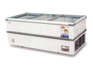 Quality R290 Supermarket Island Freezer For Chicken Manual Defrosting wholesale