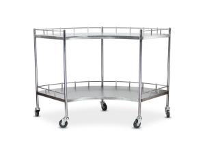 Quality Medical Stainless Steel 304 Fan Shape Instrument Trolley On Casters wholesale