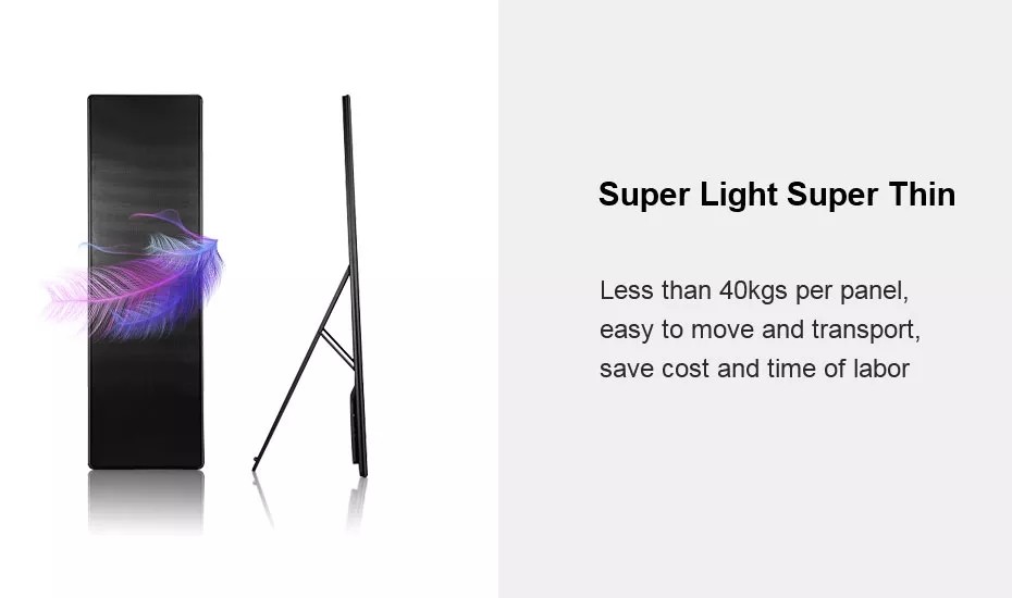 Free Standing LED Poster Display P2.5 Indoor 1920X640mm For Stores Airports Exhibitions
