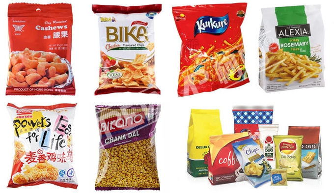 Popcorn Potato Chips Nuts Packing Machine With Nitrogen
