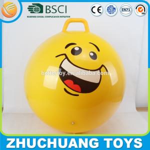 Quality smile face jumping ball with handle for adults wholesale