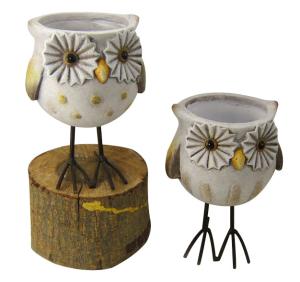 Quality Outdoor TerraCotta Animal Garden Ornaments Owl Garden Planters For Patio wholesale