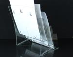 A4 3 pocket acrylic brochure holder,LEAFLET STANDS PLASTIC HOLDER ACRYLIC FLYER