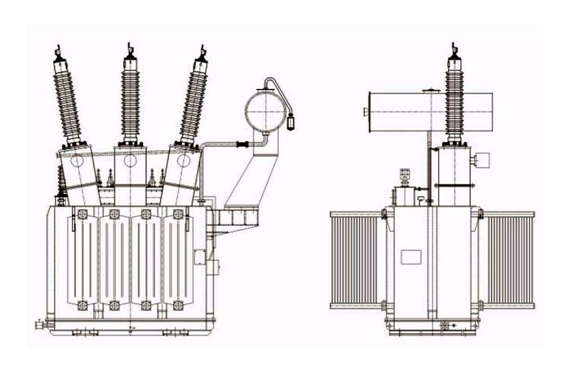 Double copper Winding Oil Immersed Power Transformer 7500 KVA For Power Transmission