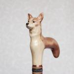 Black Walnut Wooden Dog Head Umbrella Handle Scratch Resistance