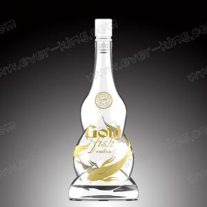 Quality 700ml Twisted Vodka Glass Bottle With Bright Closure wholesale