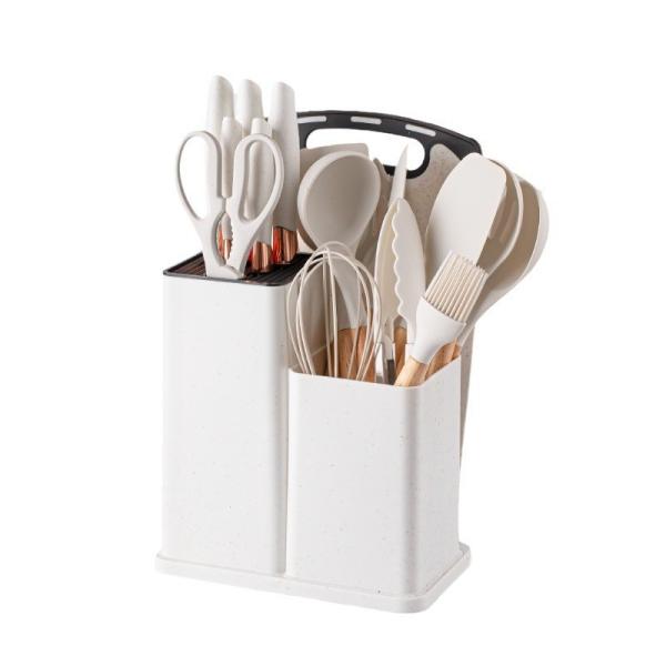 Kitchen Cooking Tool Set Food Grade Silicone Wooden Spoon Set for Customer