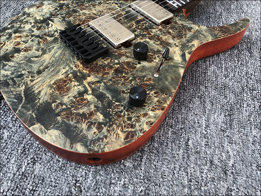 Custom Earts Electric Guitar with African Mahogany Body Black Hardware