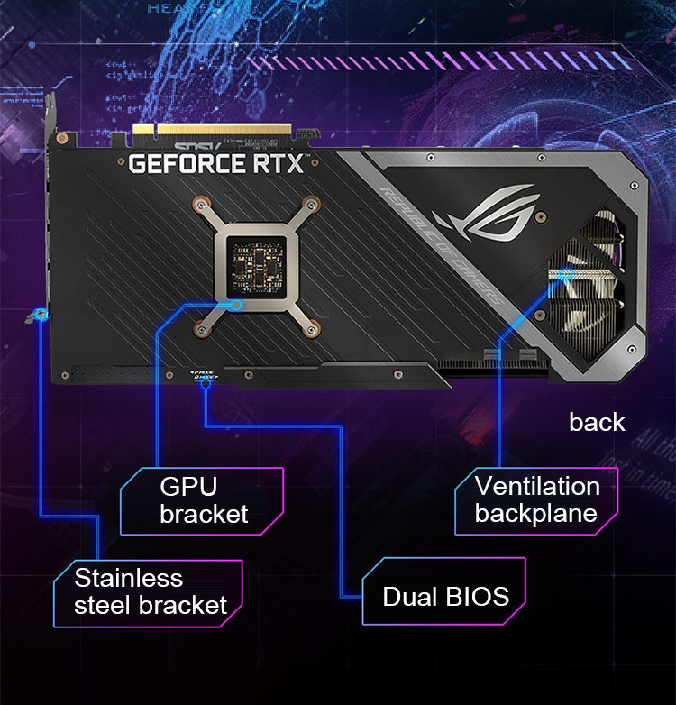 PCI Express 4.0 Interface Gaming PC Graphics Card ROG-STRIX-RTX3060Ti-O8G-V2-GAMING