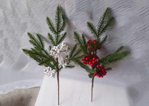 Quality Versatile 52cm Christmas Red White Berry With Green Leaves wholesale