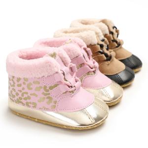 Quality New style PU Leather warm 0-18 months baby Lace-up infant shoes wholesale