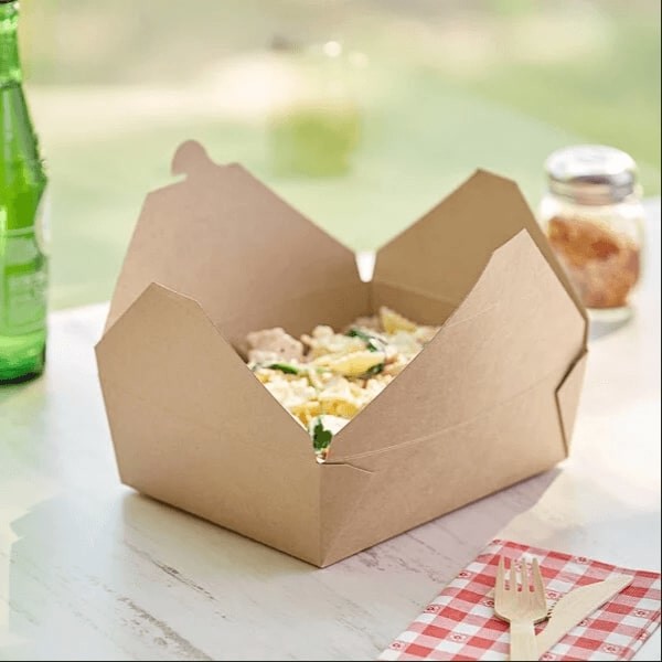 Biodegradable Custom Paper To Go Boxes Food Grade Kraft Paper Takeaway Box