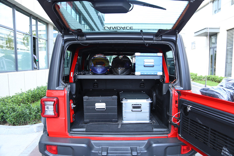 Black Wrangler JK Car Storage Rack with Table Universal 4x4 Vehicle Interior Accessories