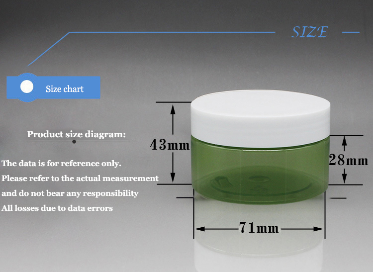 Cylinder PETG Green Plastic Jar Skin Care Packaging With Screw Top Lid