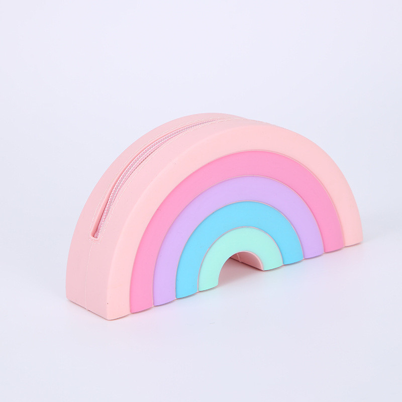 Rainbow Pop Shoulder Purse Fidget Toys Bag Sensory Silicone Rainbow Clouds Backpack For Girls Pencil Pen Case Kids Gifts