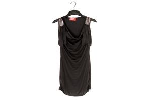 Quality Black Fringed Ladies Longline Vest Tops 65% Polyester 35% Viscose wholesale