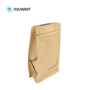 Quality 200microns Resealable Kraft Paper Zipper Bags BPA Free Clear Window wholesale
