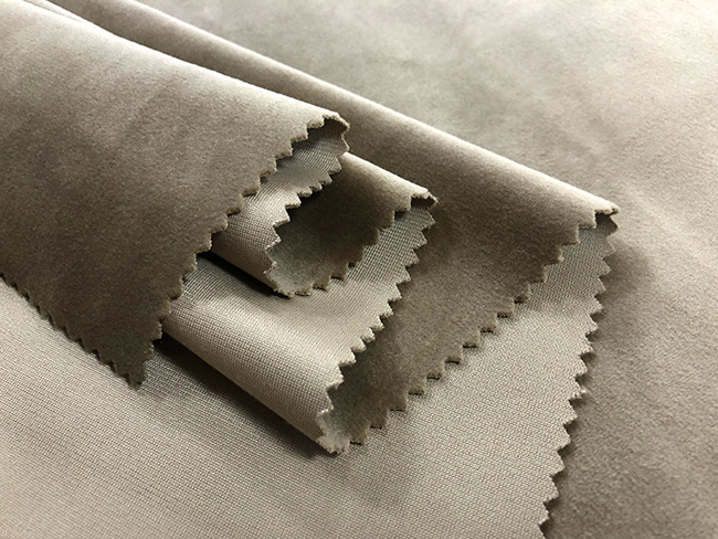 280GSM Soft Velvet Micro Polyester Fabric Warp Knitting Khaki 160cm Width