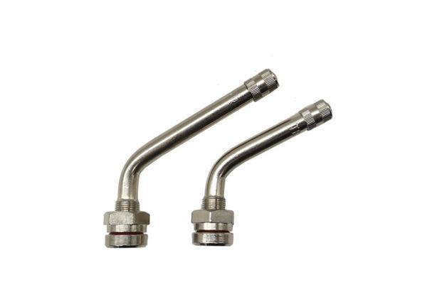 Bend 60° Tubeless Tire Valve Stem Brass Nickel Plated 9.7mm Rim Hole TR545D Bolt
