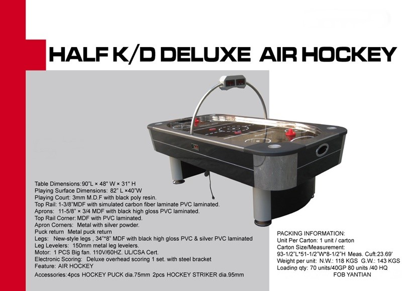 8FT Air Hockey Game Table Electronic Projection Scoring With Oval Blue Surface