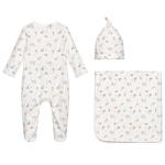 3pcs gift packed Long Sleeve Baby Rompers hat blanket Newborn 100% Cotton Baby