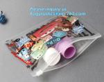 Eco-friendly slider customized logo transparent plastic cosmetic bag, gift