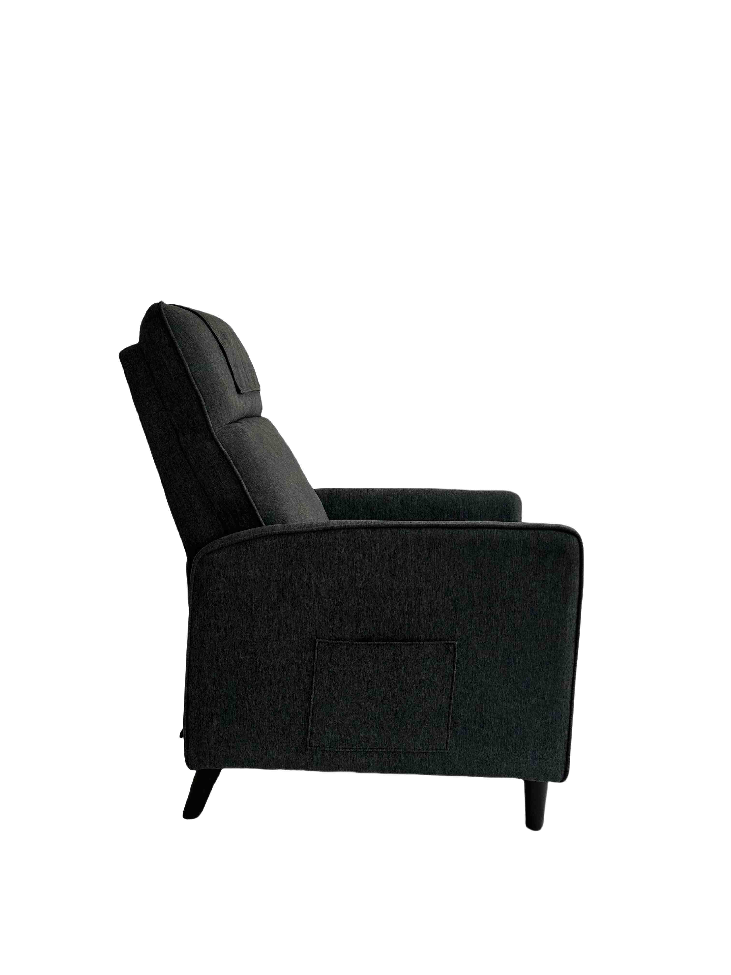 Accent Chair with Ottoman Set Velvet Reclining Reading Armchair with Adjustable Backrest for Living Room