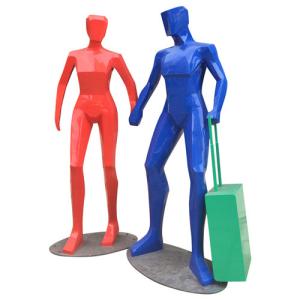 Quality Fiberglass Abstract Garden Sculptures A Whole Family Outdoor Painted wholesale