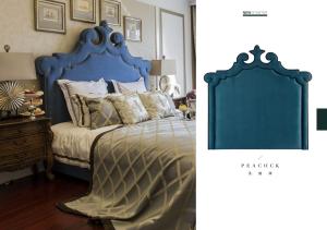 Quality modern America style fabric peacock bed wholesale