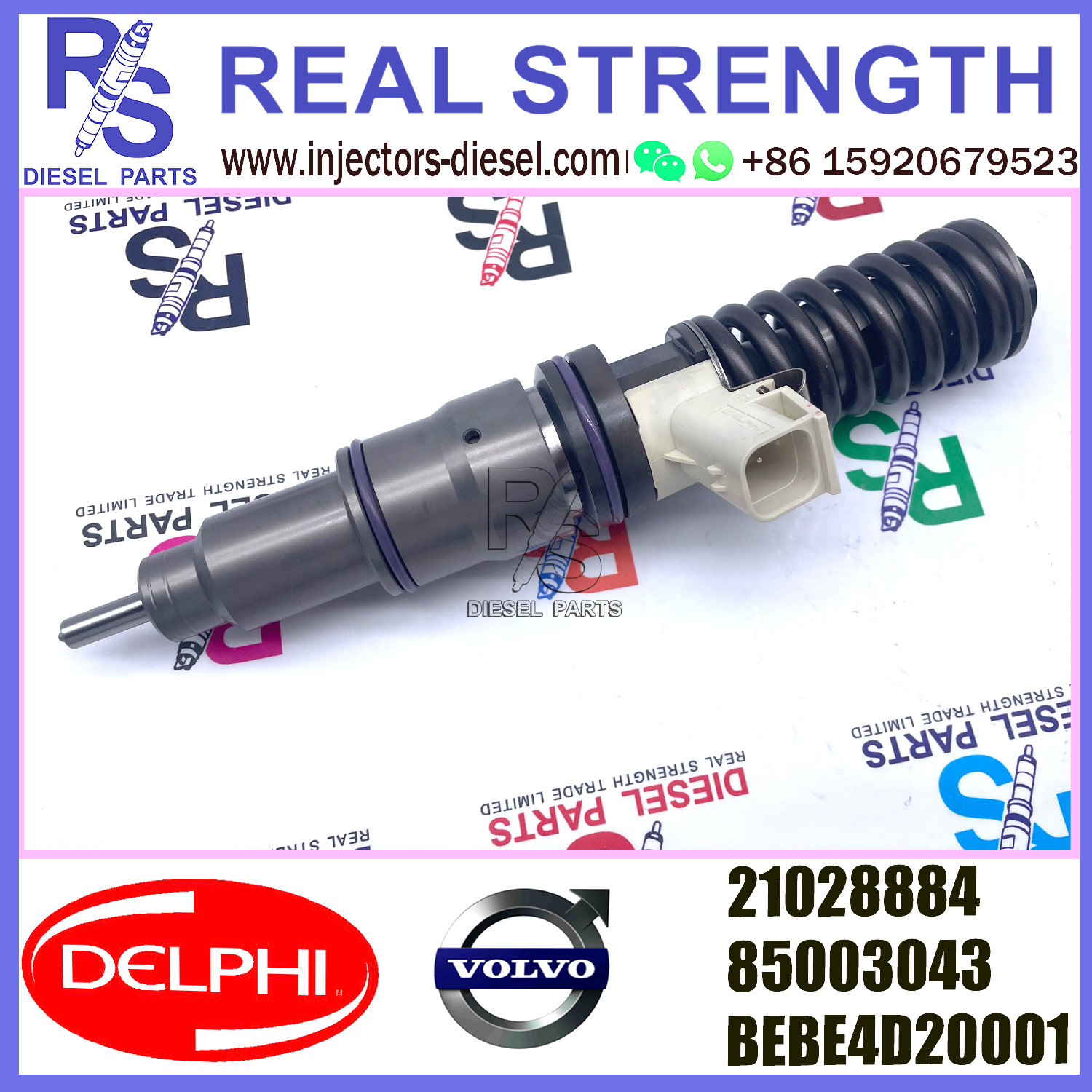 DELPHI 4pin 21028884 85003043 Diesel pump Injector V-O-L-V 21028884 85003043 BEBE4D20001 E3.18 for RENAULT 11LTR EURO3 LO