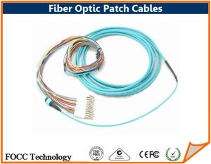 Quality 12 Strands 10G OM4 Fiber Optic Patch Cables MPO-LC Patch Cord 3.0mm PVC Jacket wholesale