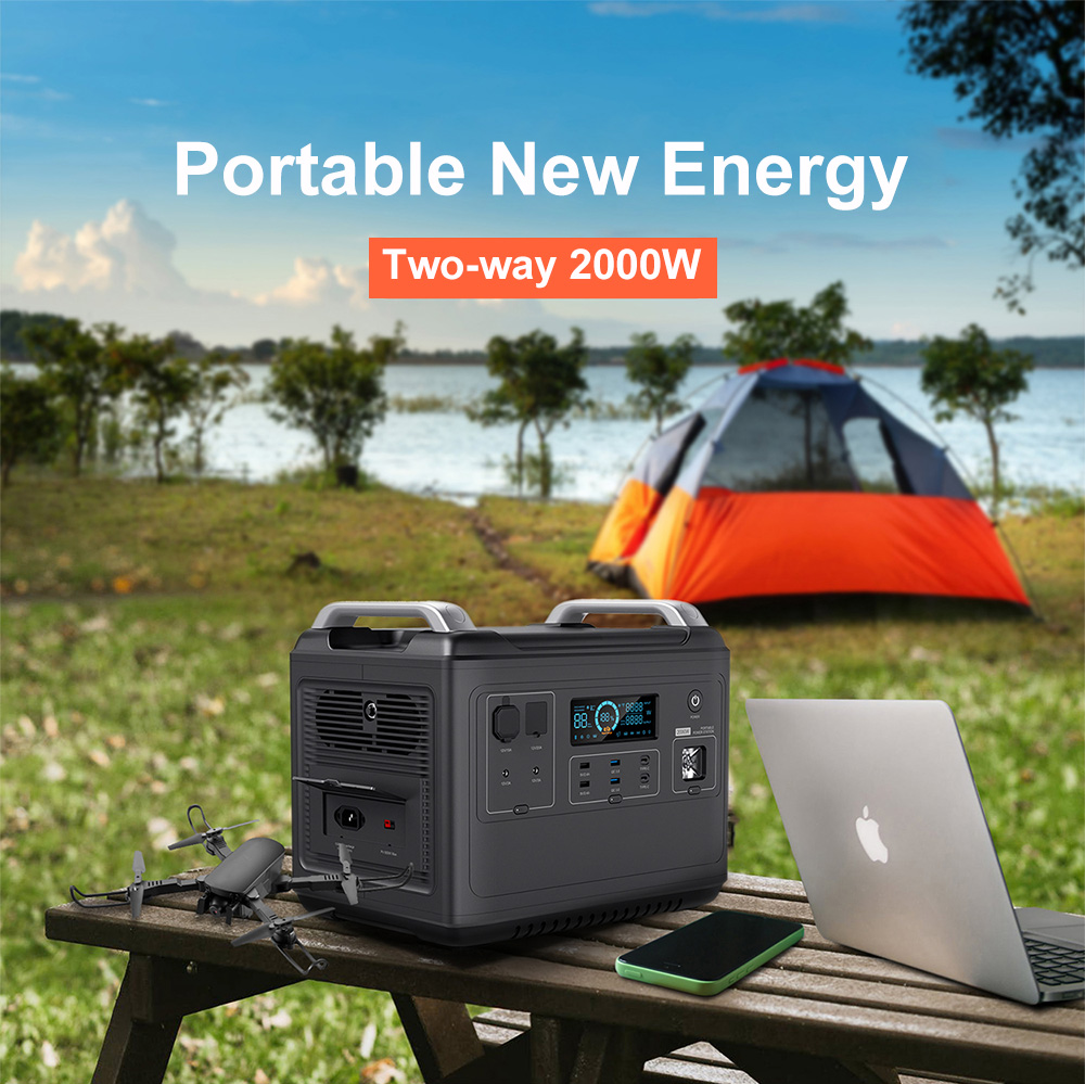 Indoor Lithium Portable Power Station For Tesla Rechargeable Tailgating 110V 220V 2000W