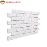 White FauxBrick Wall Panels Stacked Stone Design Wall Panel