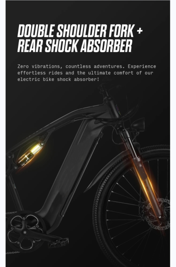 500W 27.5 Inch Electric Mountain Bike Aluminum Alloy Frame Full Suspension Ebike