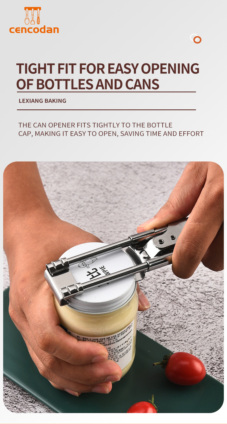 Multifunctional Stainless Steel Cap Opener for Kitchen Comfortable Handle and Durable
