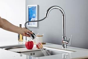 Quality Silver Pull Out Full Copper Kitchen Sink Faucets wholesale
