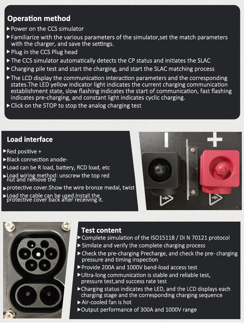 DIN70121 Protocol CCS1 CCS2 CHAdeMO GB/T Electric Vehicle Simulator Kit Charging