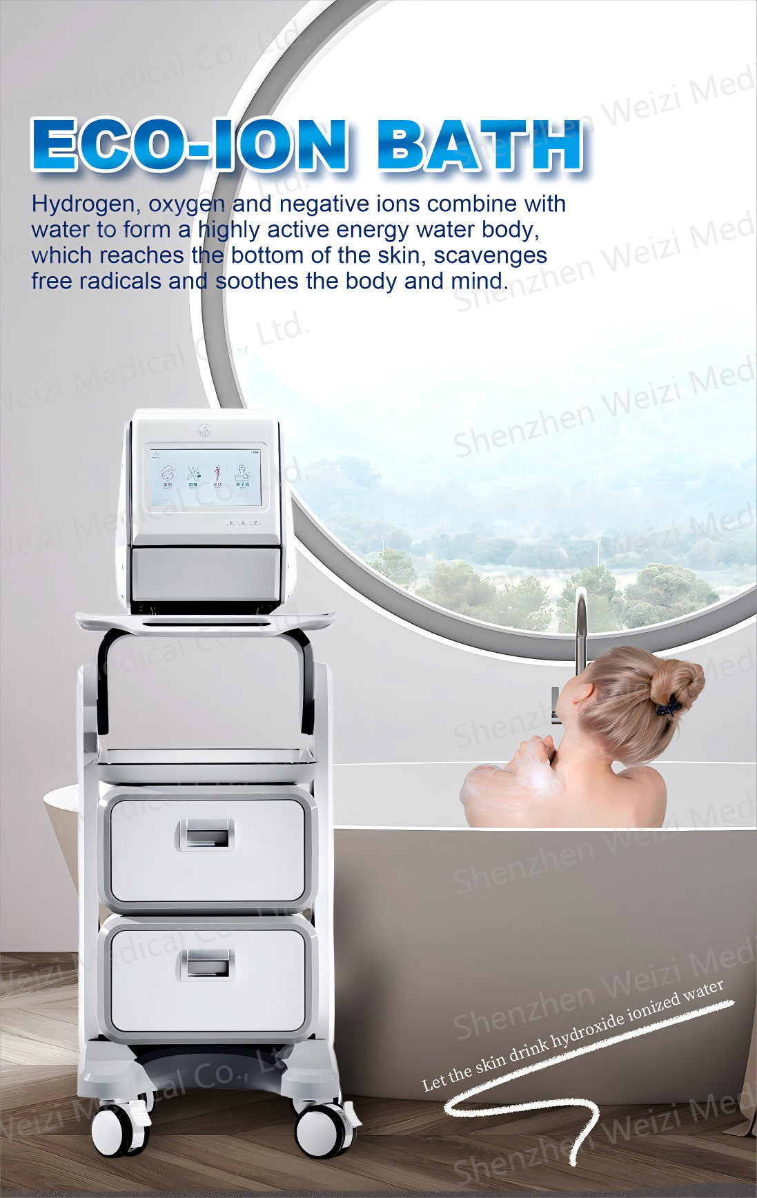 Anti Inflammatory Hydrogen Water Bath WEIZI WZ-SL3000 Enhance Skin Hydration
